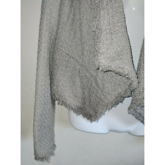 Blank NYC Tweed Open Jacket With Fringe Tan Size Large - Picture 3 of 9